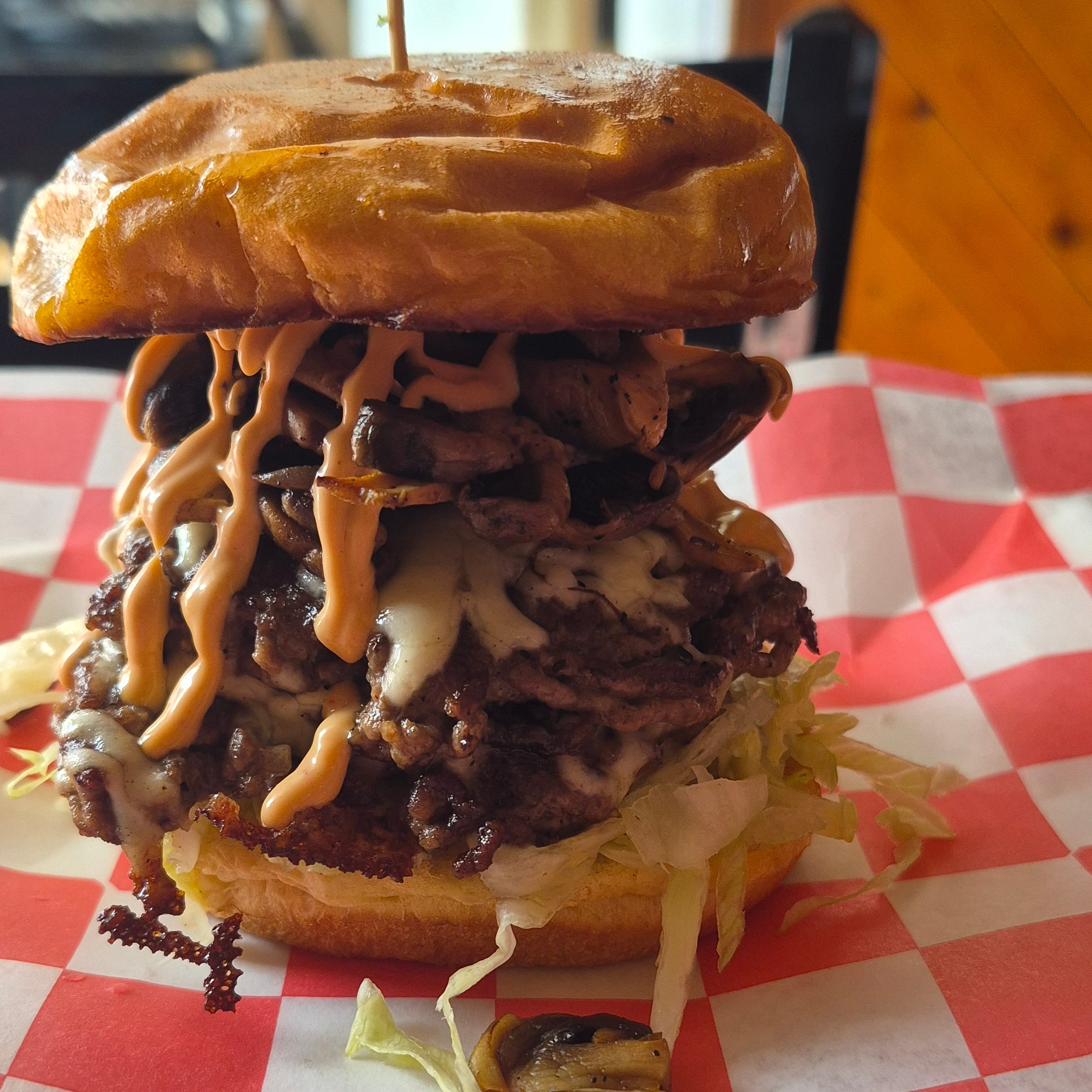 Mushroom Swiss Smash Burger.