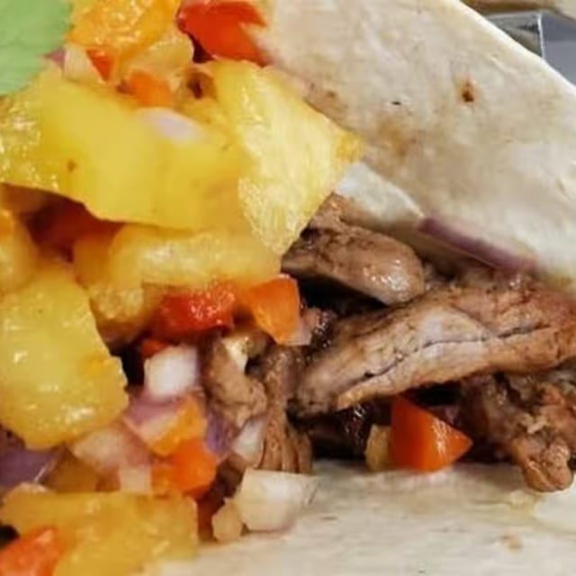 Steak Pineapple Taco.